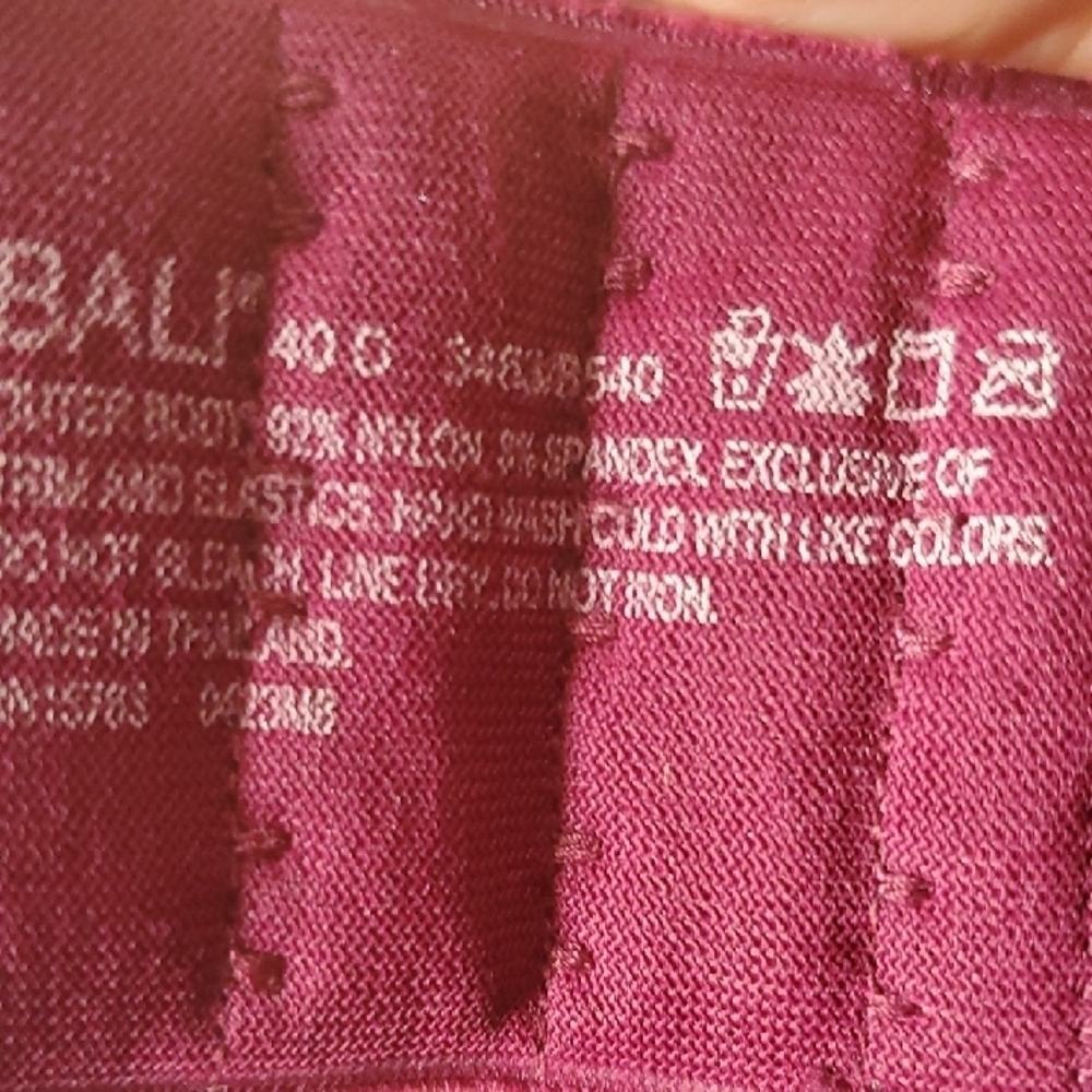 Bali  Comfort Wirefree Women's Plum Bra 40D - Picture 8 of 9